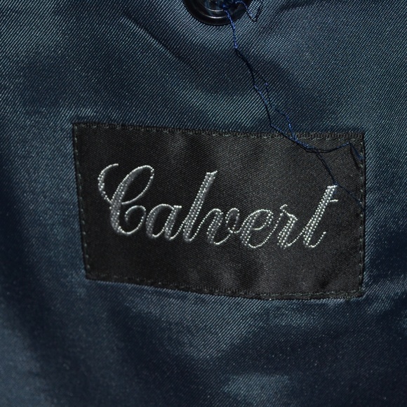 Calvert 44R Sport Coat Blazer Suit Jacket Dark Blu - Picture 8 of 8